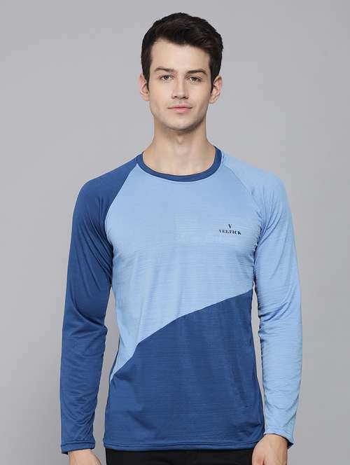 blue color block regular t-shirt - 20409246 -  Standard Image - 0