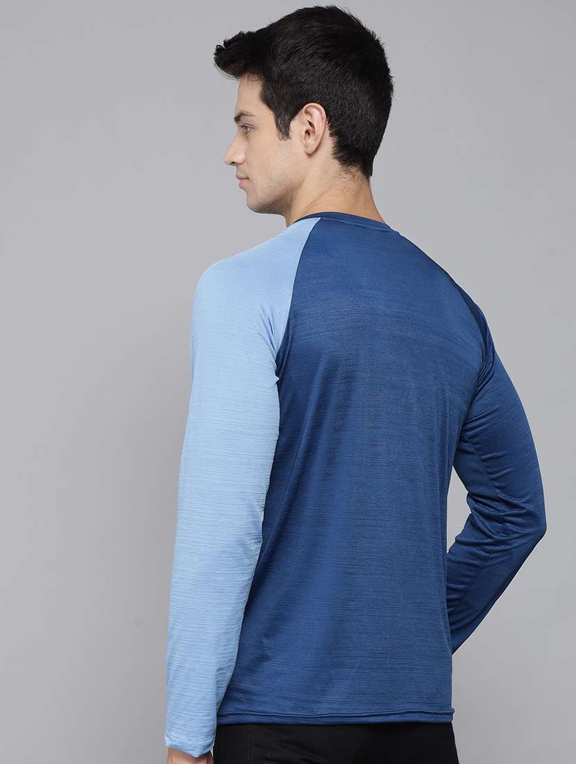blue color block regular t-shirt - 20409246 - Standard Image - 3