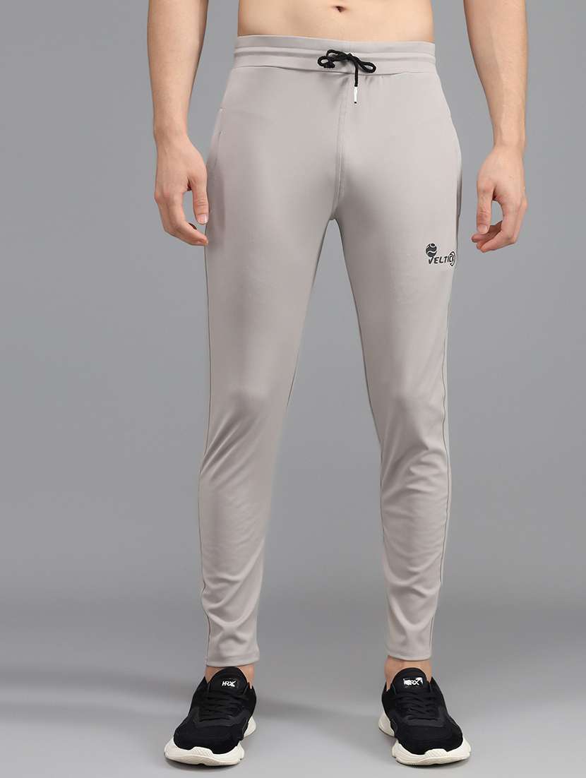 men's solid ankle length track pant