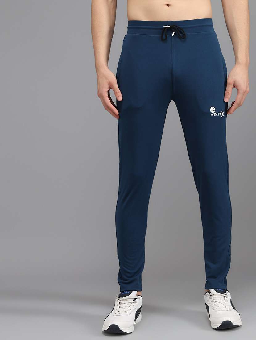 men's solid ankle length track pant
