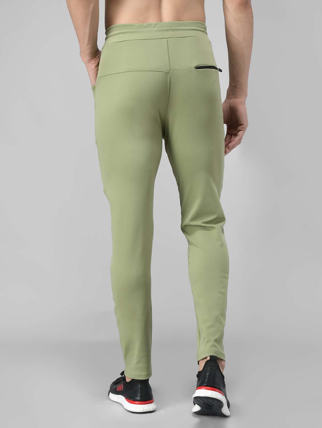 men olive placement printed ankle length track pant - 20409358 -  Standard Image - 3