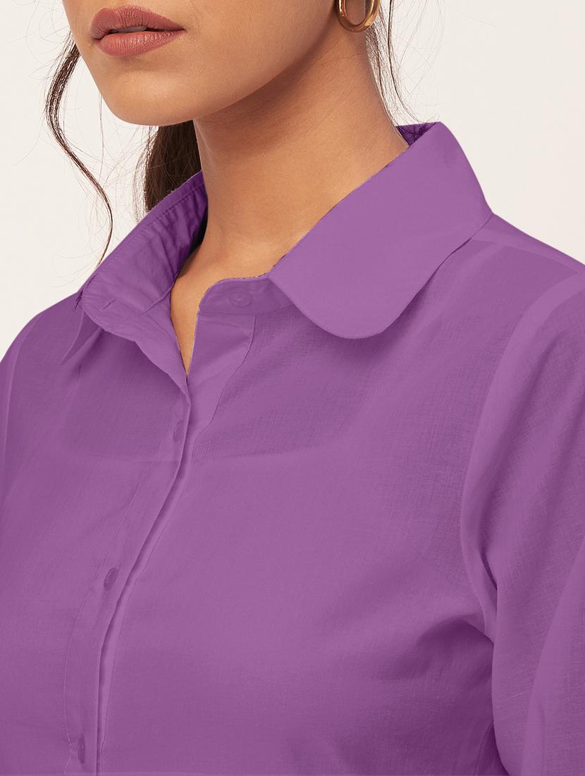 women purple cotton tiered dress dress - 20409411 - Standard Image - 5