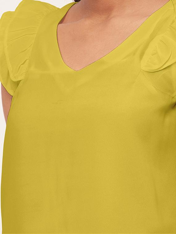 women yellow poly moss straight top - 20409557 - Standard Image - 3