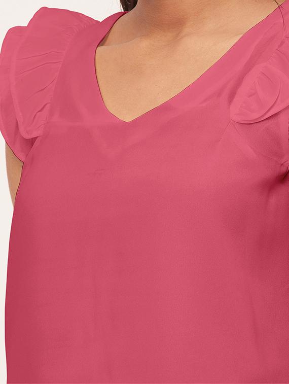 women green poly moss straight top - 20409559 - Standard Image - 3