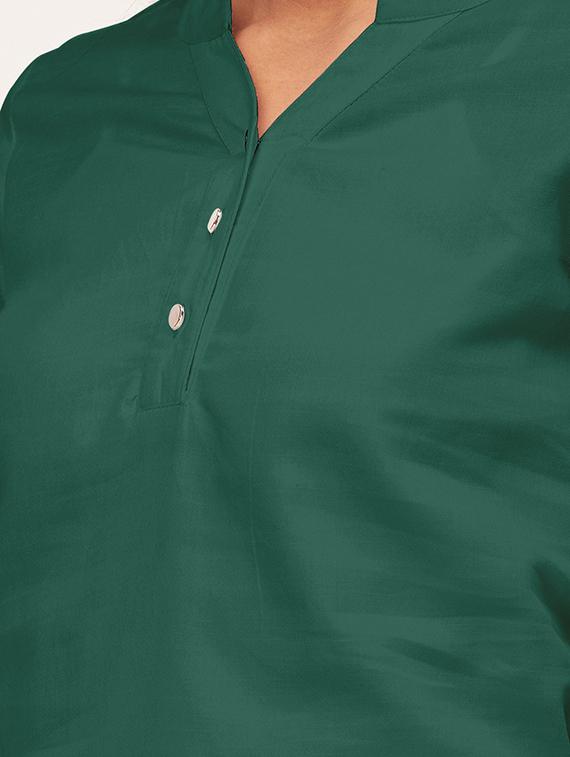 women green satin regular top - 20409567 - Standard Image - 3