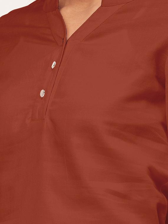 women brown satin regular top - 20409572 - Standard Image - 3