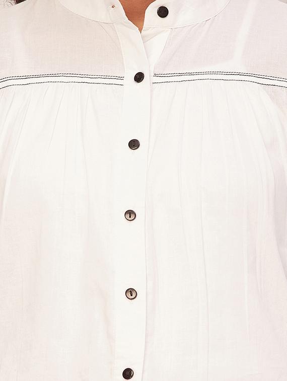 women white cotton straight top - 20409578 - Standard Image - 3