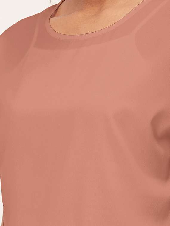 women peach crepe blouson top - 20409582 -  Standard Image - 3