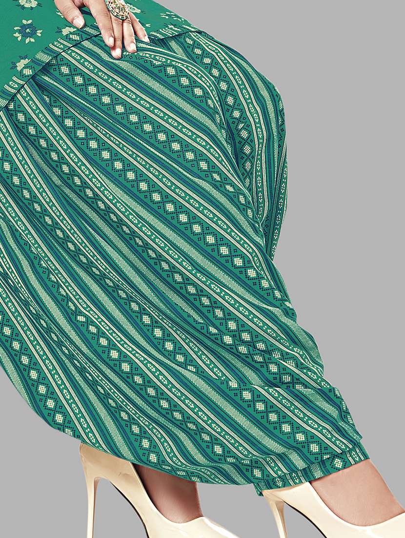 women green floral semi-stitched patiyala suits - 20410115 -  Standard Image - 3