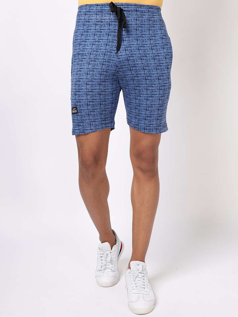 men blue printed shorts