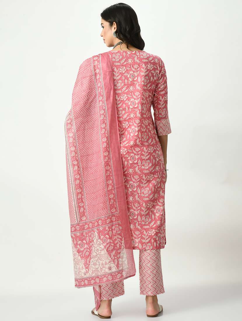 pink kurta pant set with dupatta - 20410452 -  Standard Image - 3