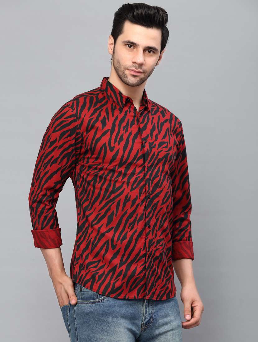 maroon cotton casual shirt - 20410692 - Standard Image - 3