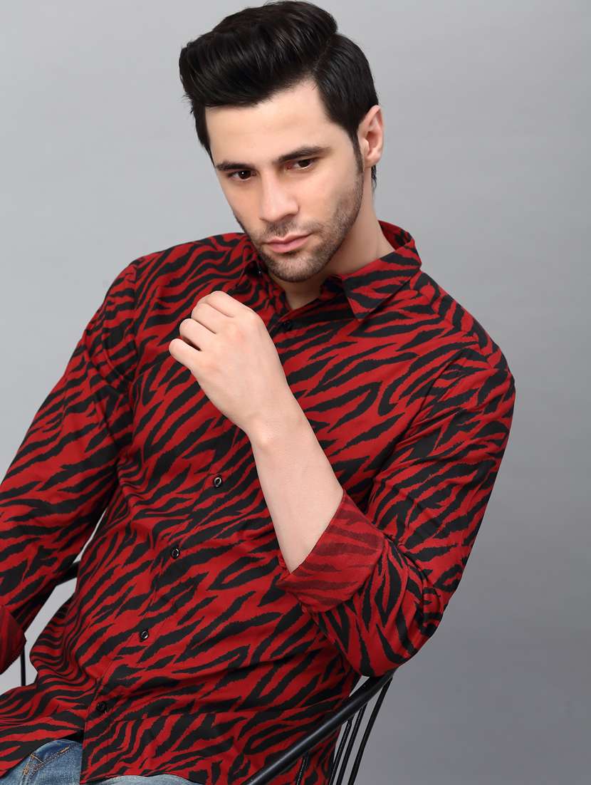 maroon cotton casual shirt - 20410692 - Standard Image - 5