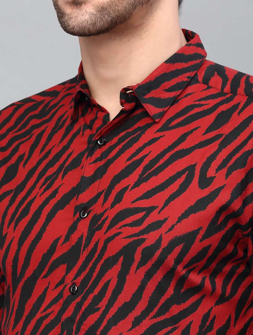 maroon cotton casual shirt - 20410692 - Standard Image - 8