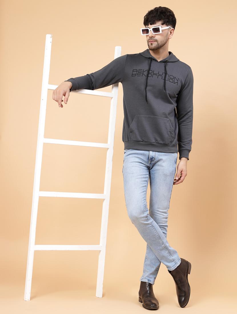 men long sleeved chest print sweatshirt - 20410857 - Standard Image - 5