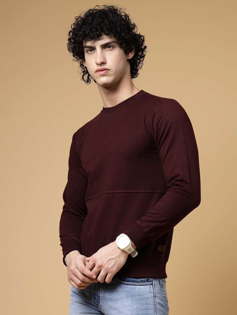 men round neck solid sweatshirt - 20410884 -  Standard Image - 3