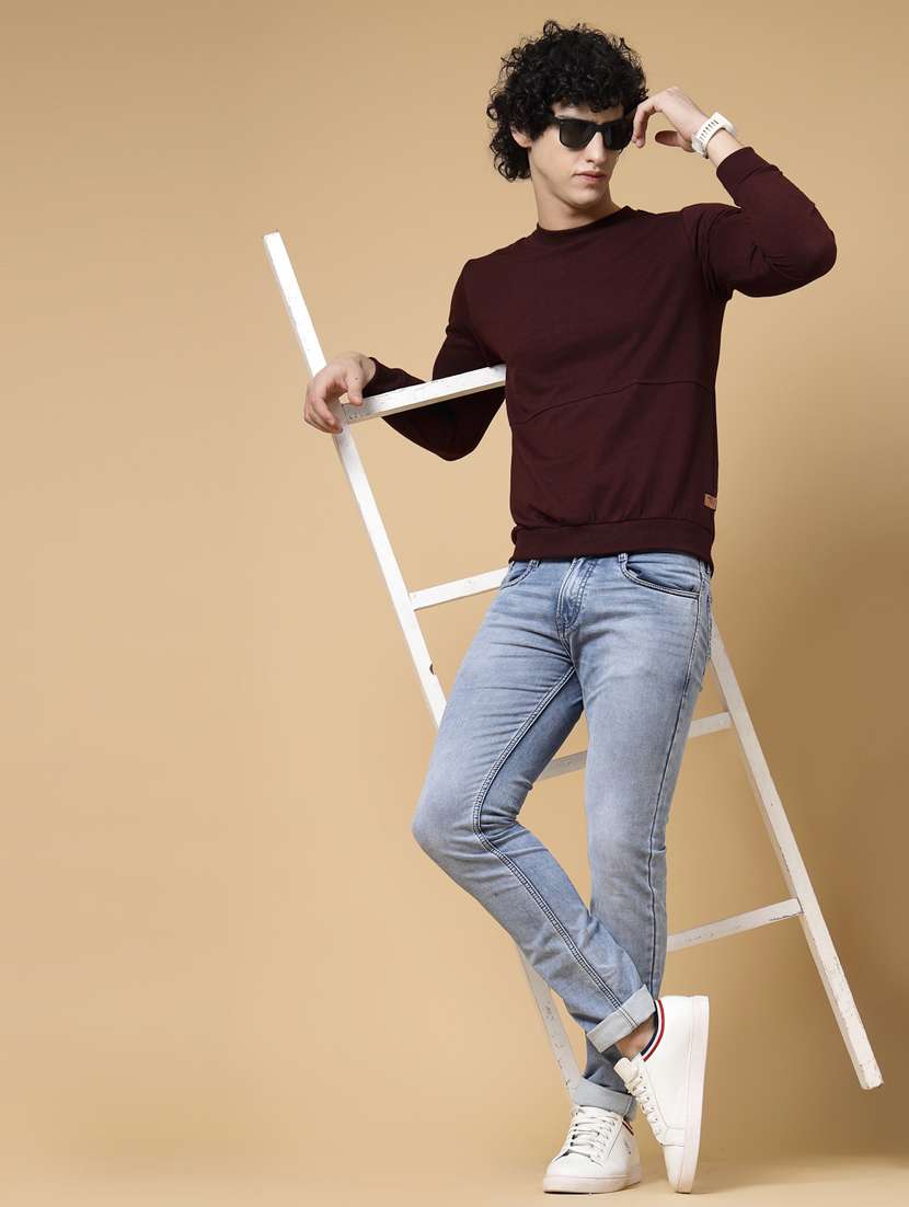 men round neck solid sweatshirt - 20410884 -  Standard Image - 5