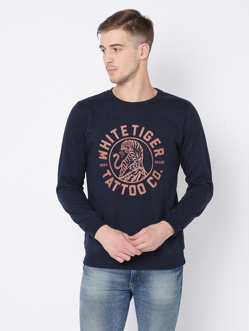 men long sleeved front printed sweatshirt - 20410889 -  Standard Image - 0