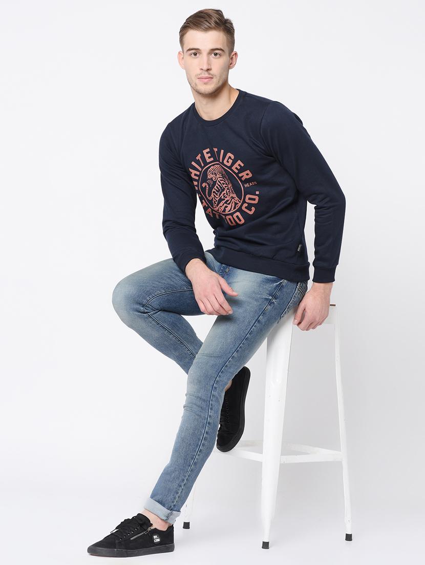 men long sleeved front printed sweatshirt - 20410889 - Standard Image - 5