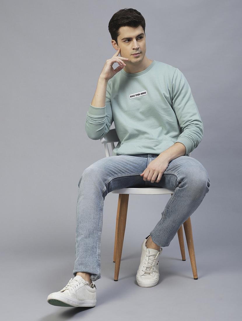 men long sleeved chest print sweatshirt - 20410896 - Standard Image - 5