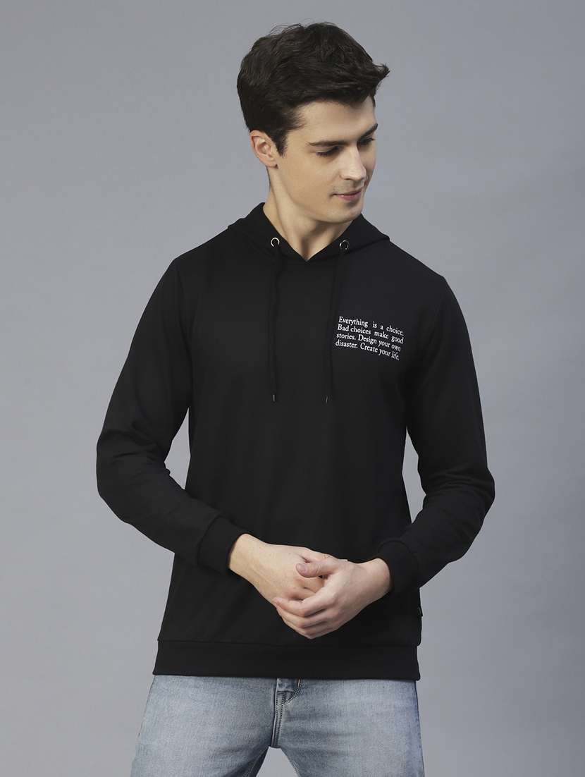 men long sleeved placement printed sweatshirt