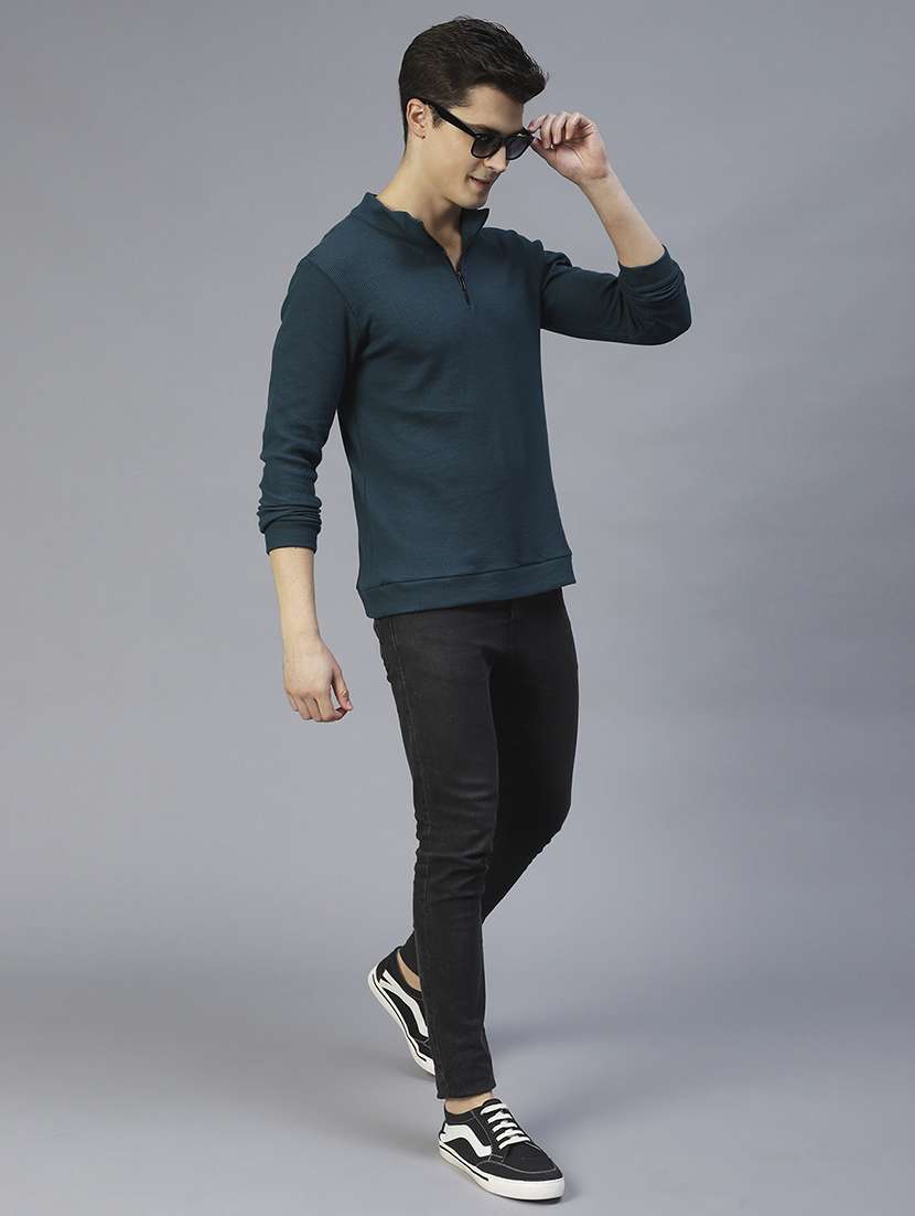 men long sleeved solid sweatshirt - 20410934 - Standard Image - 5