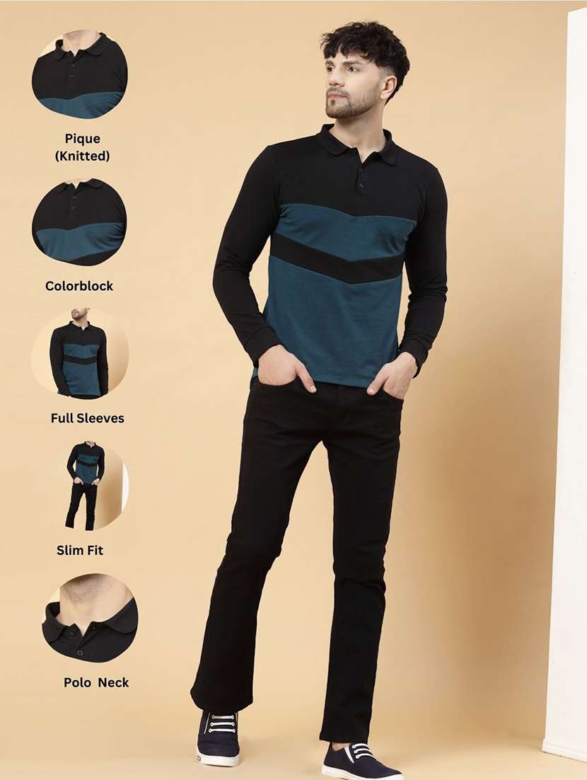men color block polo t-shirt - 20410936 - Standard Image - 5