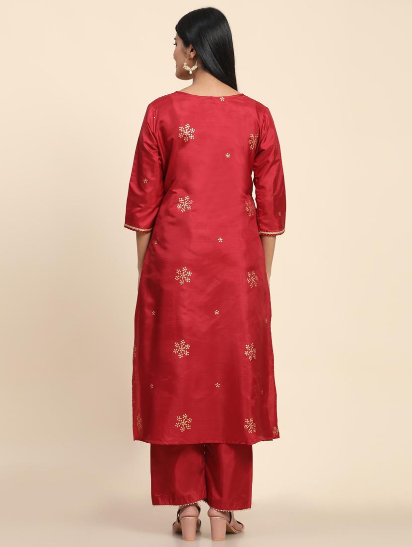 foil print kurta palazzo set - 20410966 - Standard Image - 5
