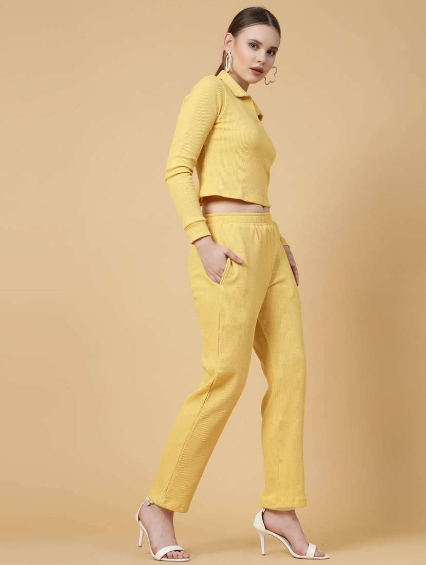 women solid co-ords set - 20411049 -  Standard Image - 3