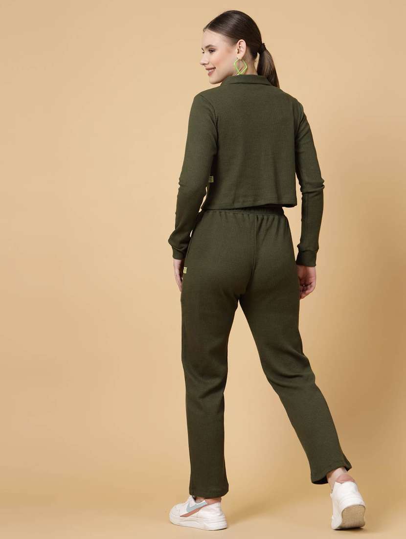 women solid co-ords set - 20411050 -  Standard Image - 5