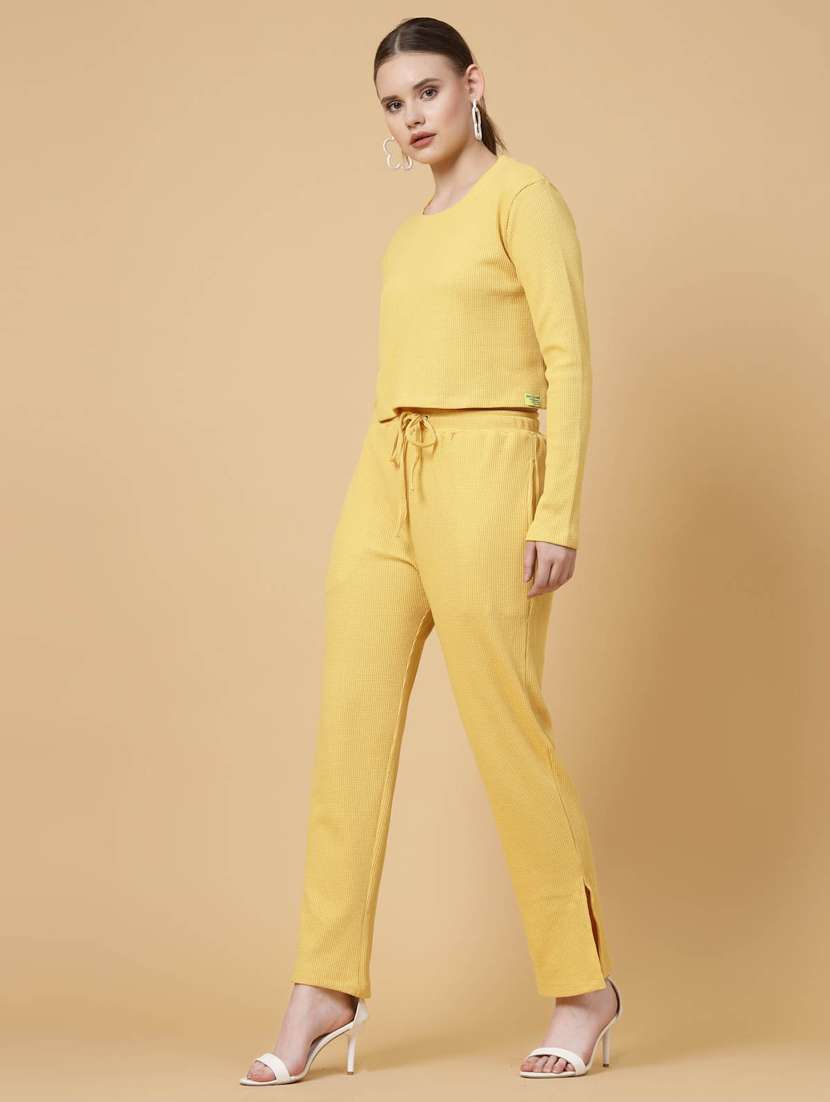 women solid co-ords set - 20411054 -  Standard Image - 3