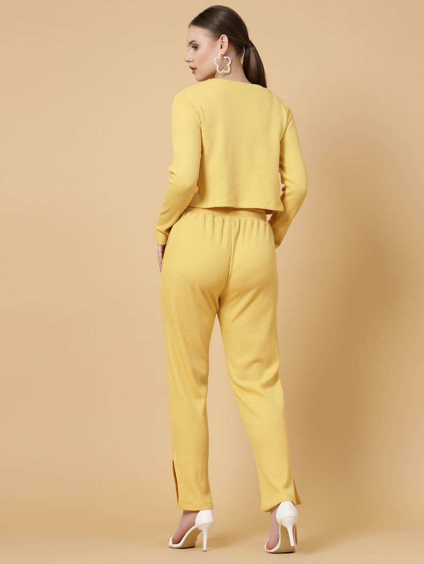 women solid co-ords set - 20411054 -  Standard Image - 5