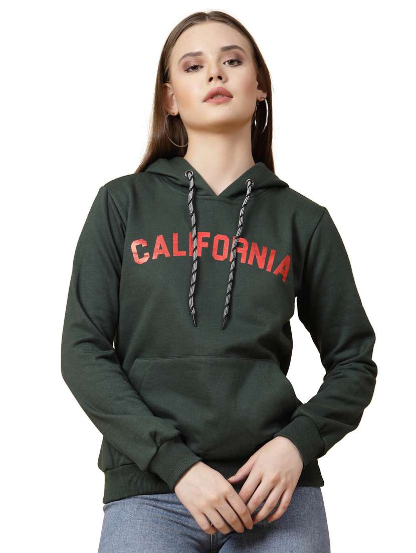 women chest print hooded sweatshirt - 20411163 -  Standard Image - 3