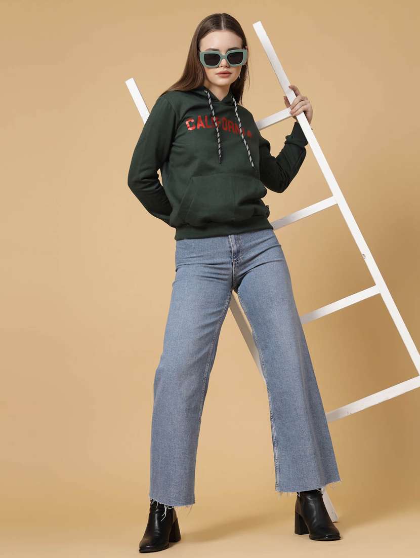 women chest print hooded sweatshirt - 20411163 -  Standard Image - 5