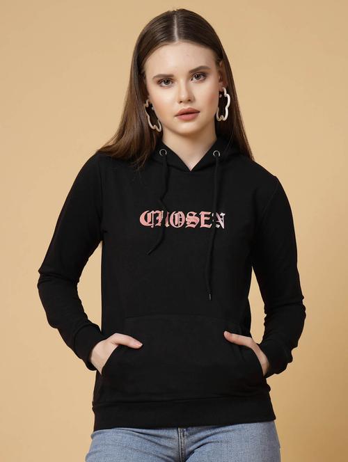 women chest print hooded sweatshirt - 20411180 - Standard Image - 0