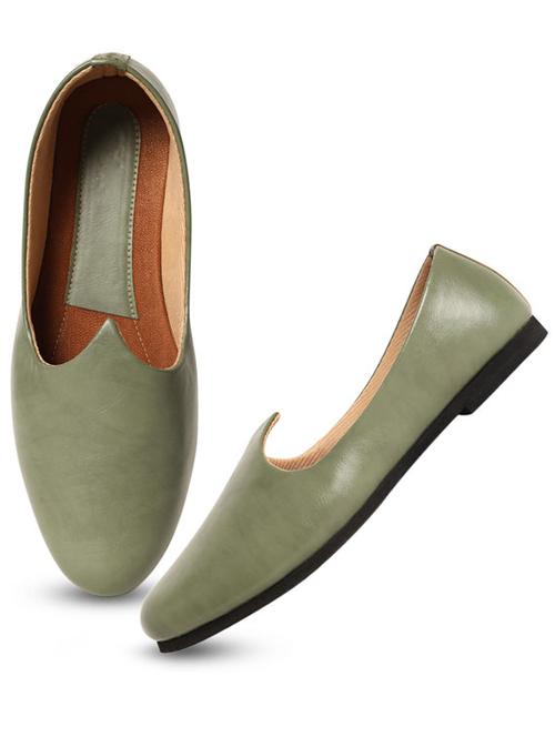 olive green slip on juti - 20411596 -  Standard Image - 0