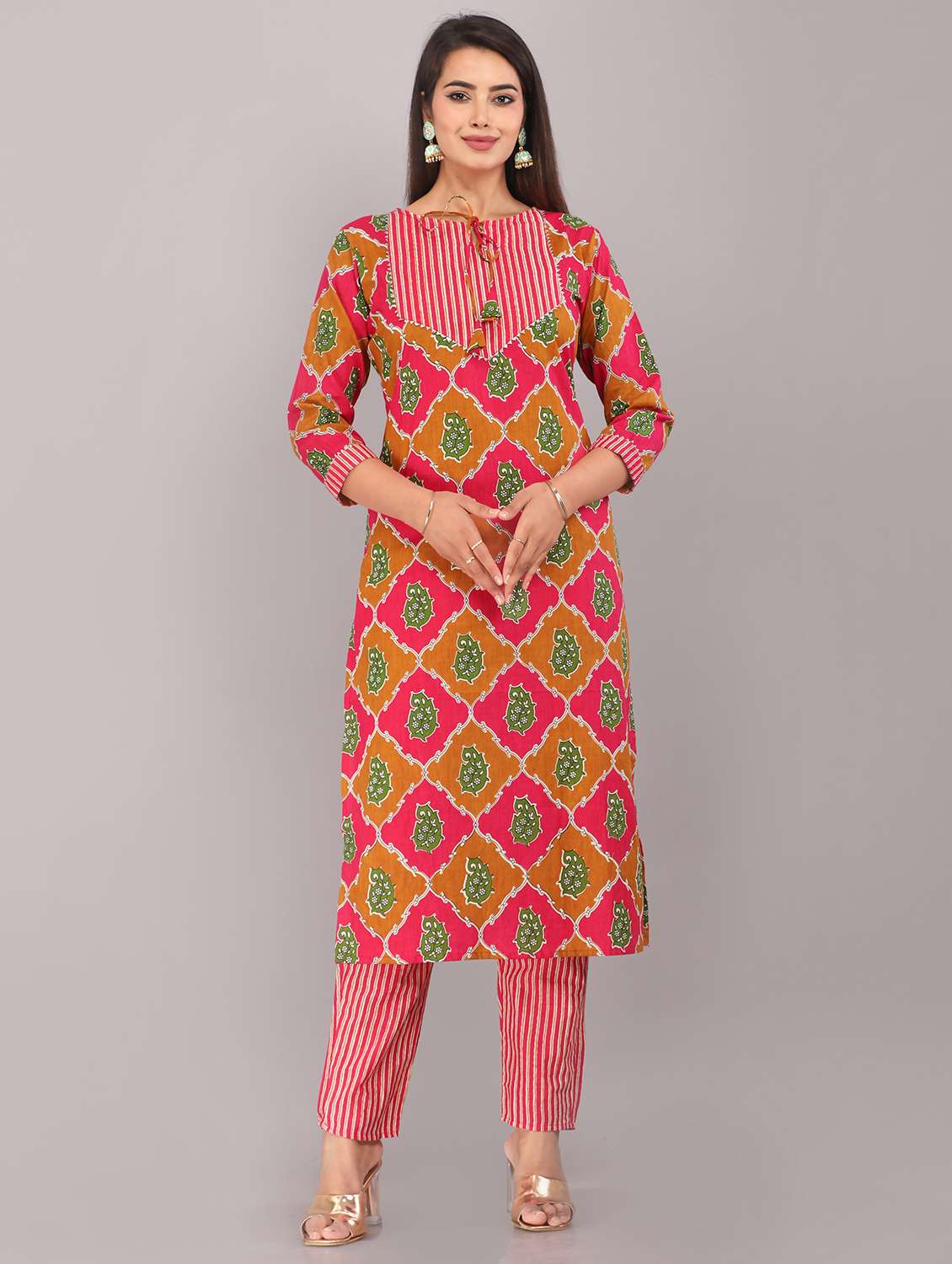 paisley kurta pant set - 20411680 -  Zoom Image - 0