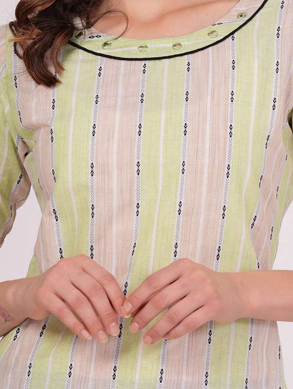 striped straight kurta  - 20411684 -  Standard Image - 3