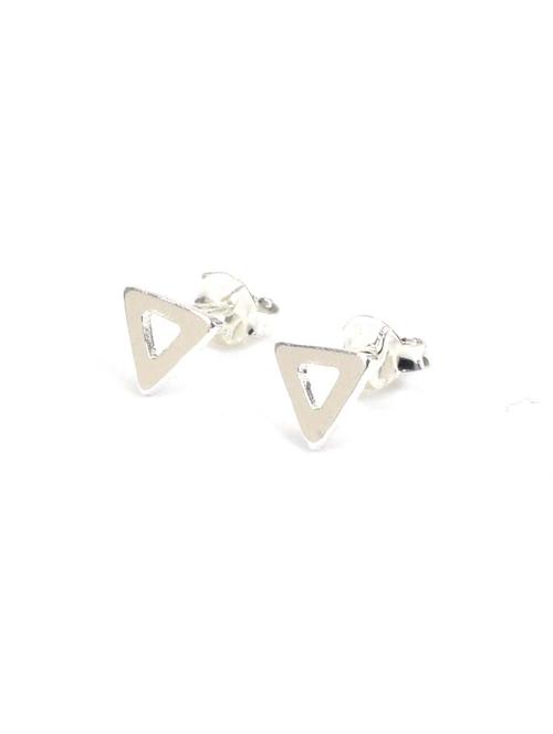 sterling silver plain triangle shape studs - 20411704 - Standard Image - 0