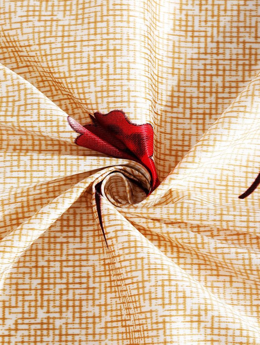 home sizzler 2 pieces digital print eyelet polyester door curtains - 7 feet, maroon - 20412602 - Standard Image - 3