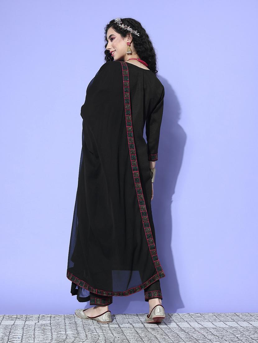 embroidered kurta pant set with dupatta - 20412741 - Standard Image - 3