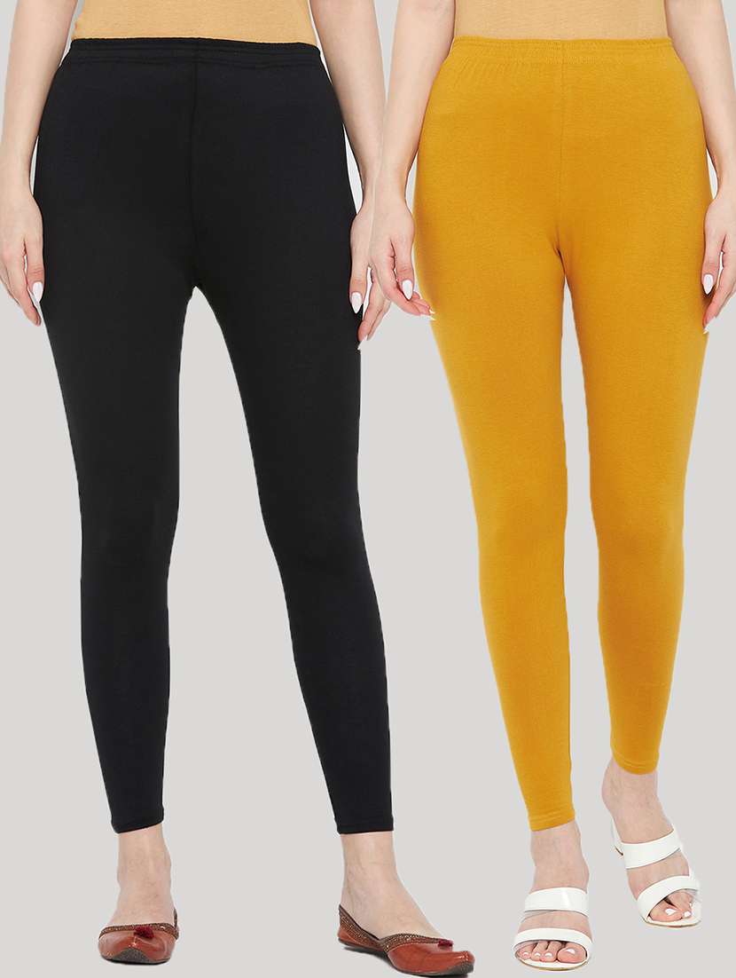 women pack of 2 solid leggings