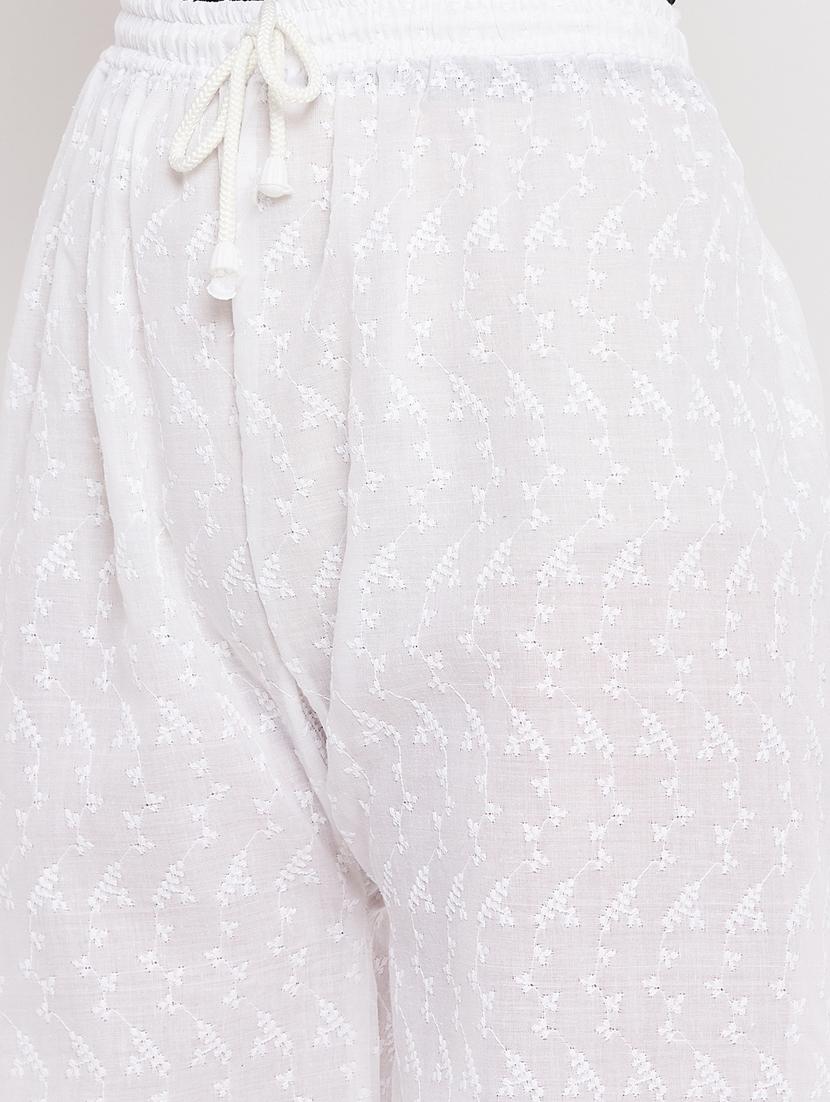 white self design palazzo - 20412832 - Standard Image - 5