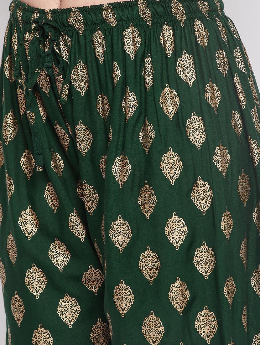 green foil print palazzo - 20412842 - Standard Image - 5