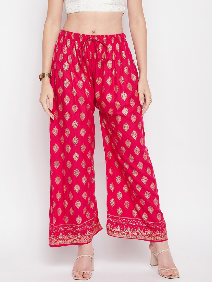 pink foil print palazzo - 20412845 -  Zoom Image - 0