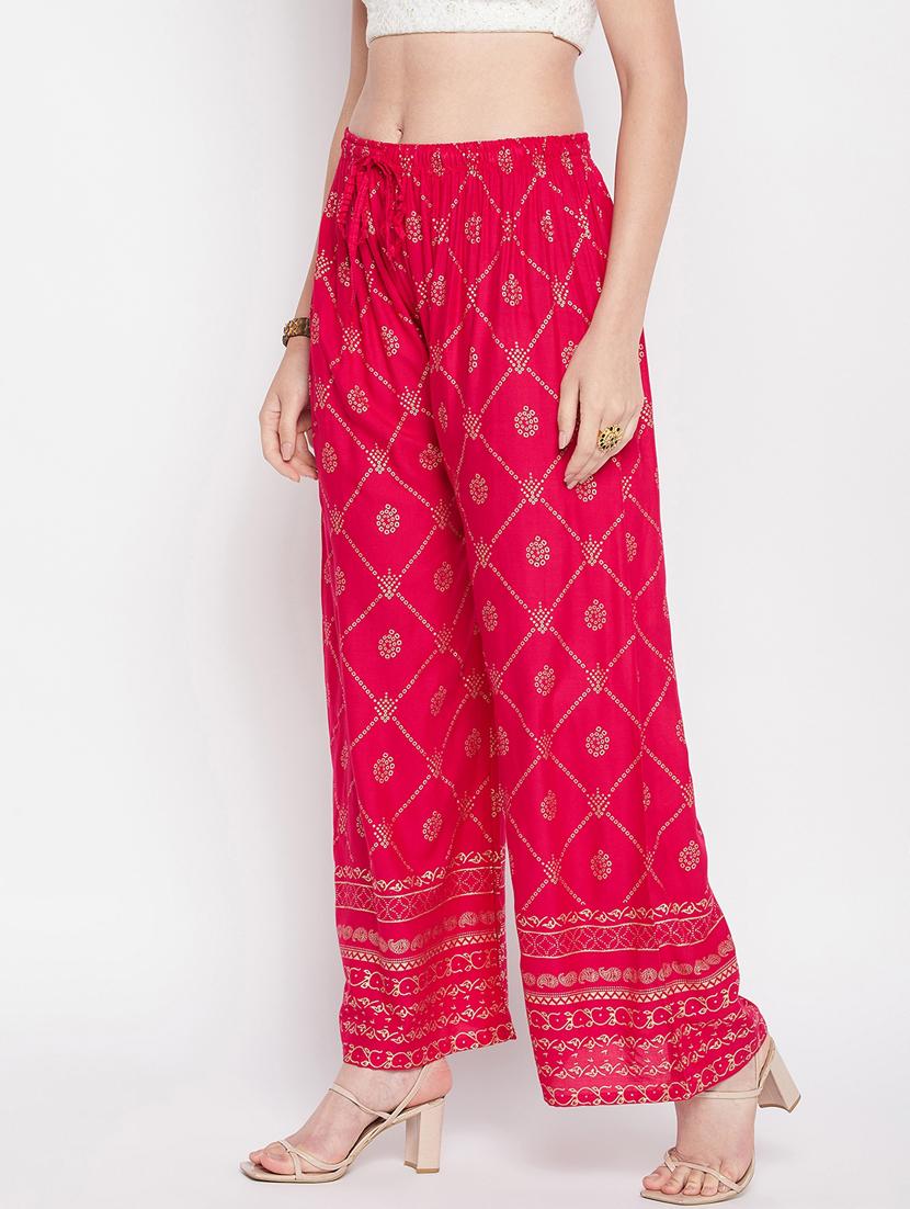pink foil print palazzo - 20412847 - Zoom Image - 0