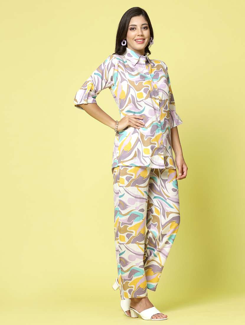 multi color abstract print shirt and trouser set  - 20412866 -  Standard Image - 3