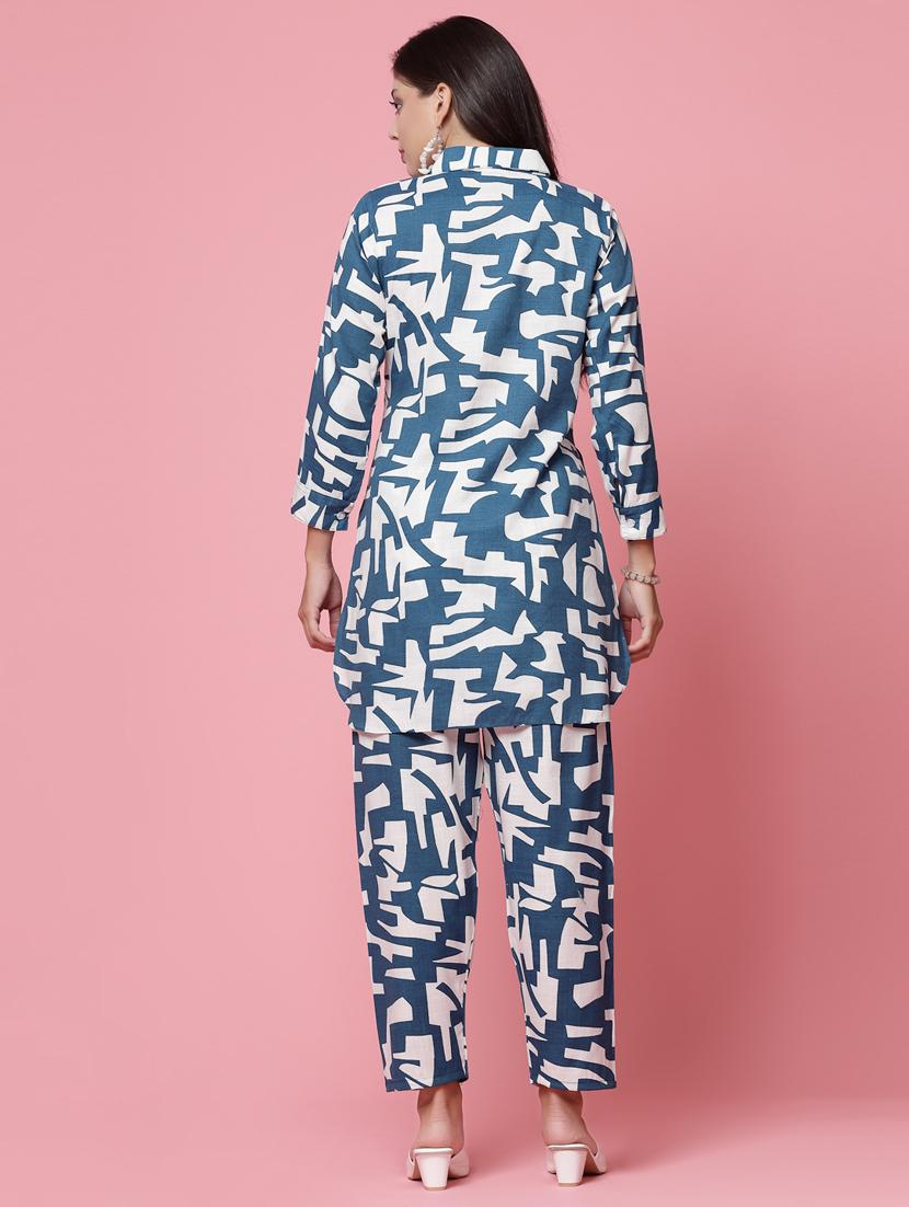 multi color abstract print shirt and trouser set - 20412869 - Standard Image - 3