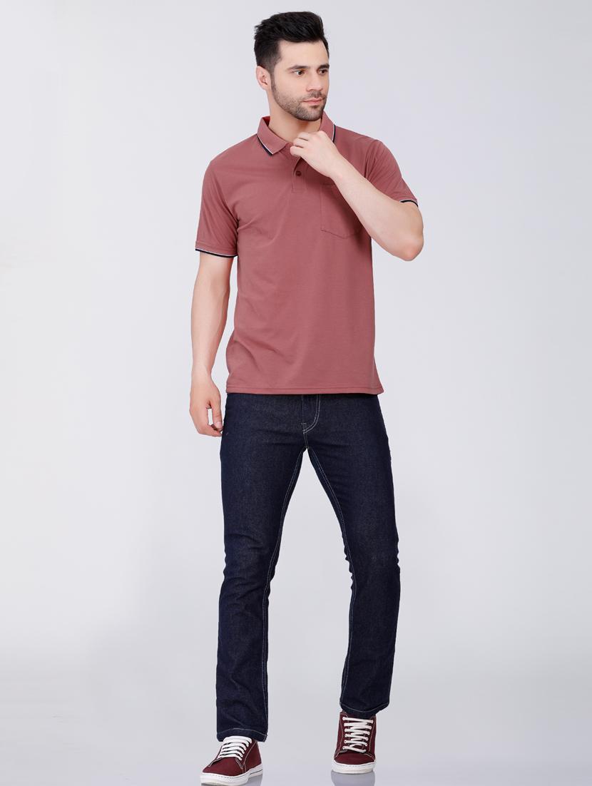 men plain short sleeve polo t-shirt - 20412964 - Standard Image - 3