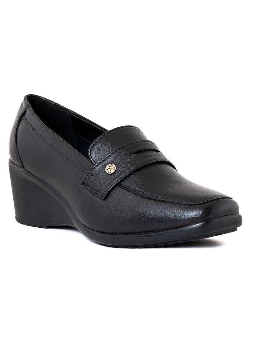 Buy online Black Slip On Formal Shoes from footwear for Women by